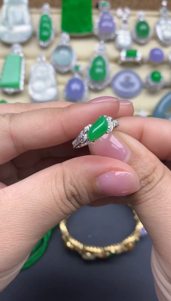 【闪购商品】翡翠戒指18K金镶嵌308-中国好珍宝