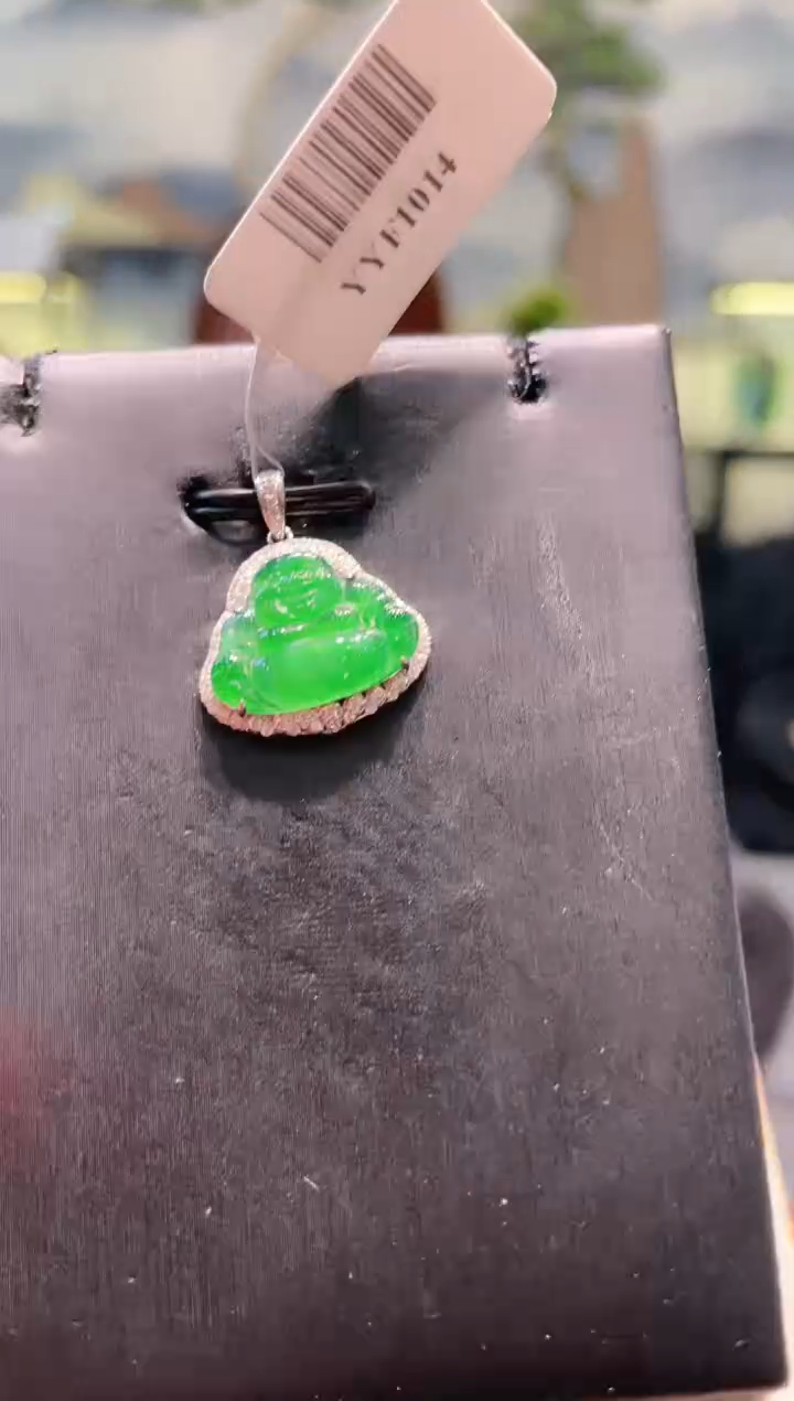 【闪购商品】翡翠颈饰18K金镶嵌A21天然A货翡翠