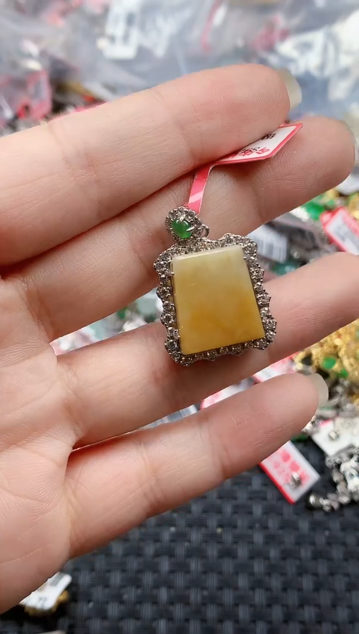 银S925镶嵌戒指翡翠天然A货缅甸翡翠