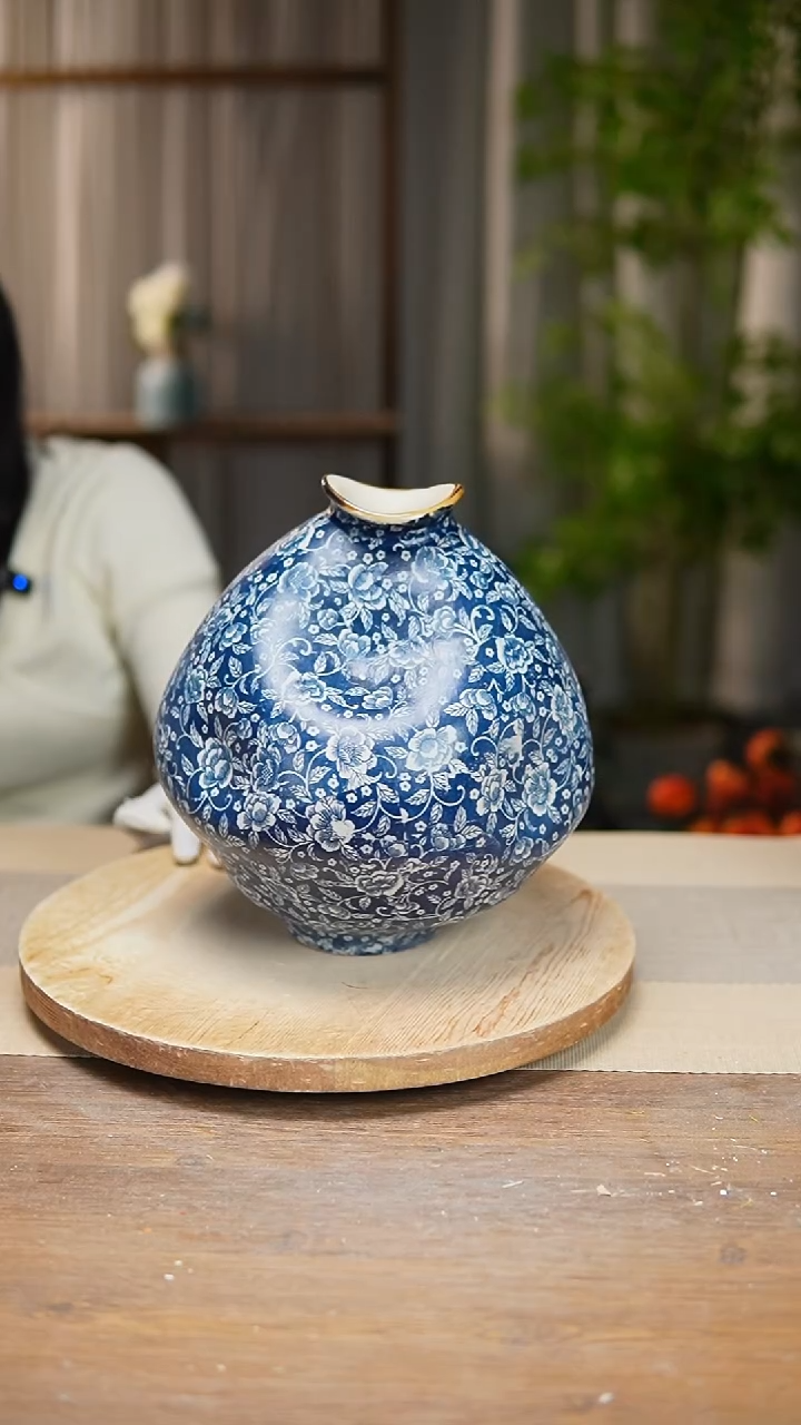 【闪购商品】陶瓷 花器青花瓷芙蓉花大肚