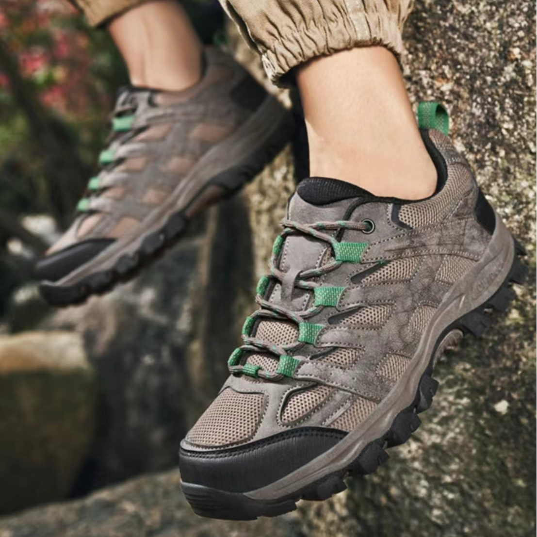外贸户外登山鞋男士高低帮轻便耐磨徒步鞋