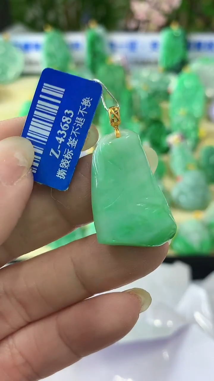 【闪购商品】翡翠颈饰18K金镶嵌挂件