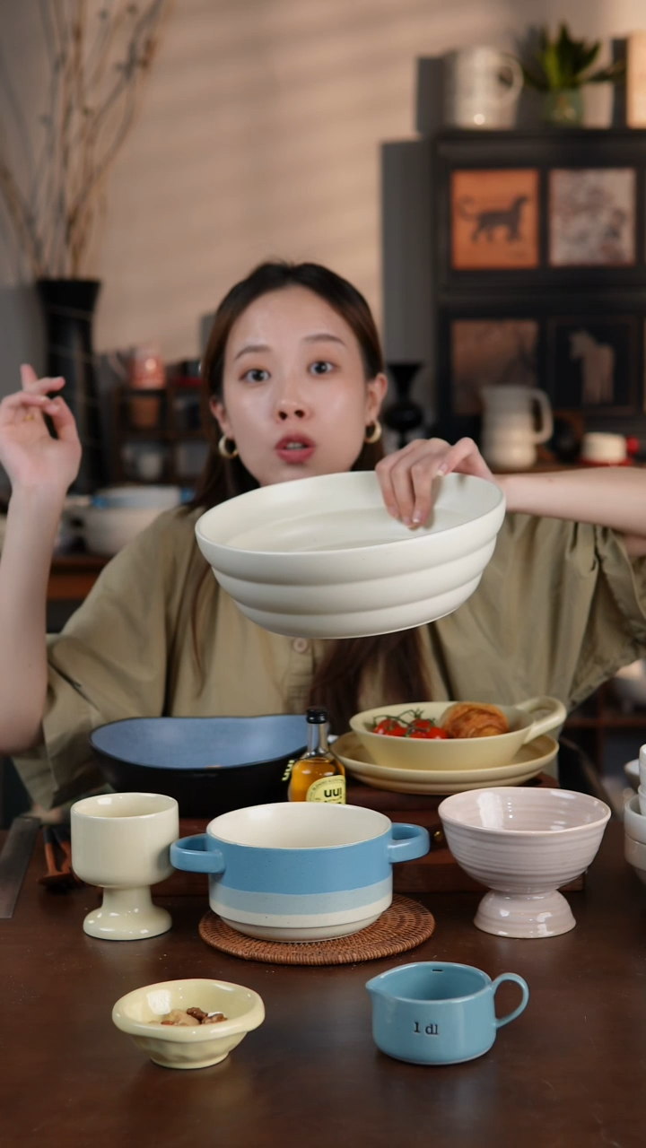 陶瓷北欧风哑光9.5寸葫芦大汤碗 微瑕 凑满20发货