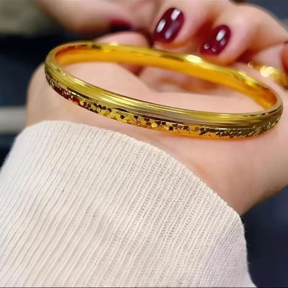 铜合金手镯 半壁江山闭口手镯 碎冰冰+猫眼时尚潮流手镯