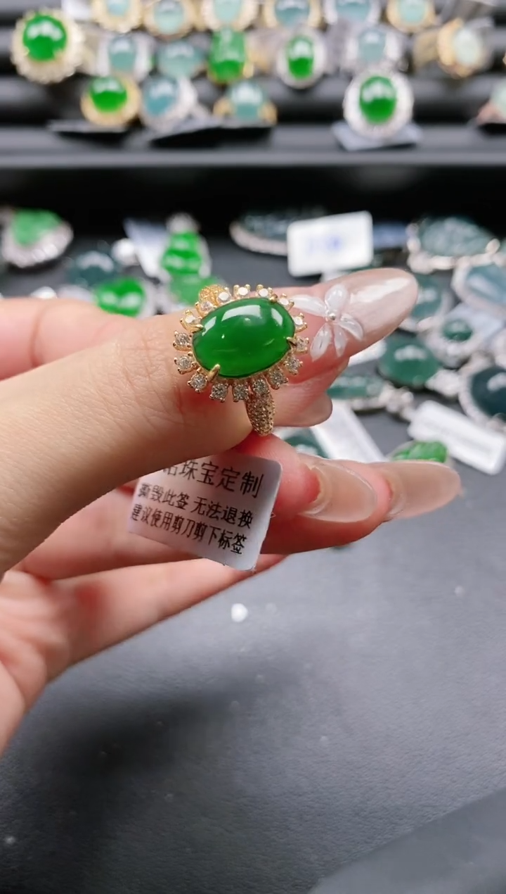 【闪购商品】翡翠戒指银S925镶嵌51511