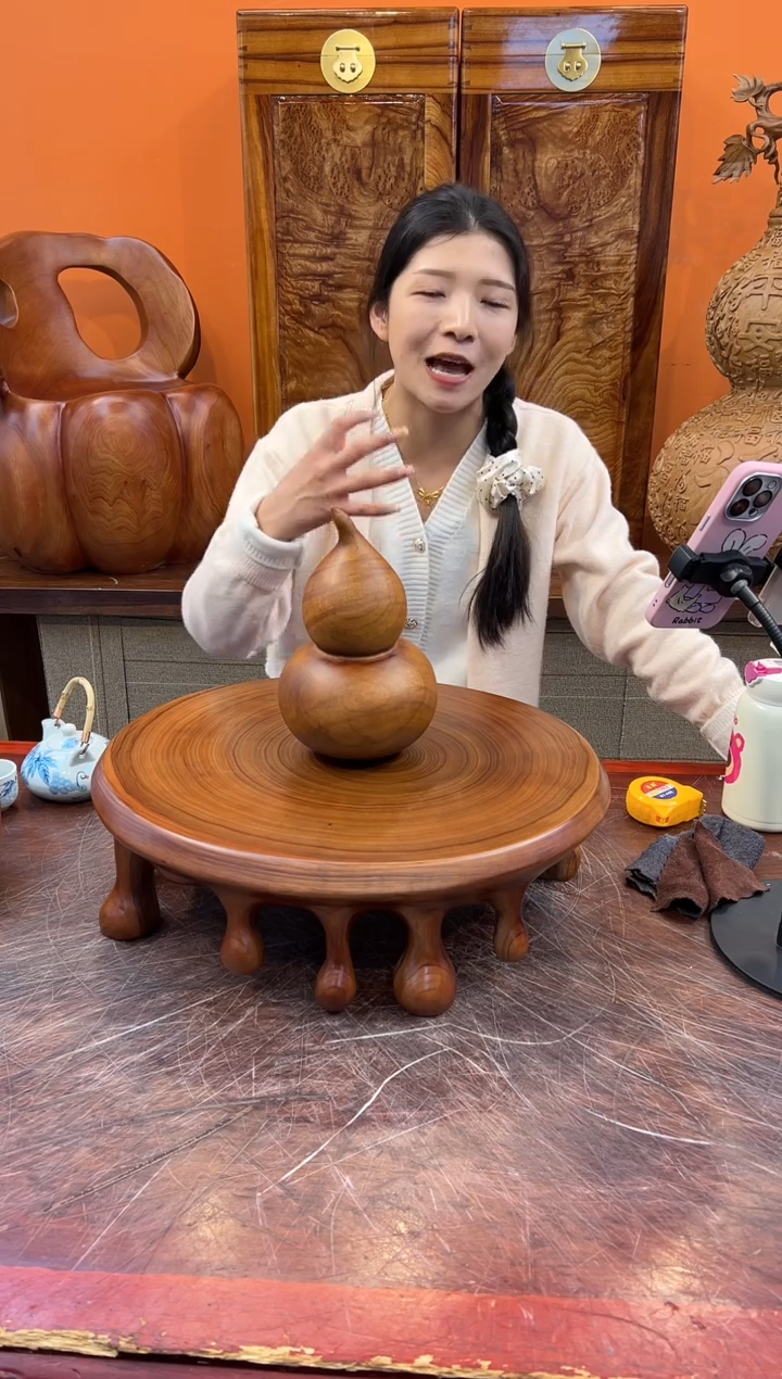 【闪购商品】稳定木实木创意葫芦摆件