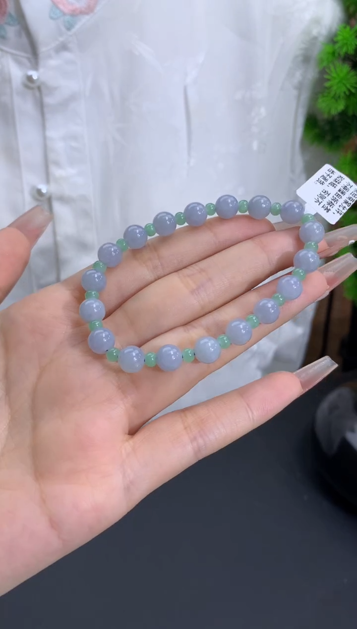 【闪购商品】翡翠手链未镶嵌卡3.8-7mm