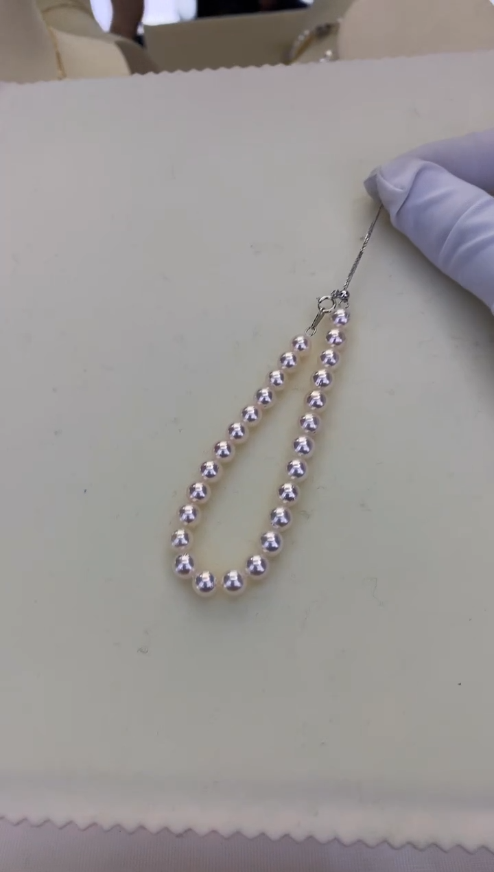 银S925镶嵌DA海水珍珠 GD231 6-7 akoya手链