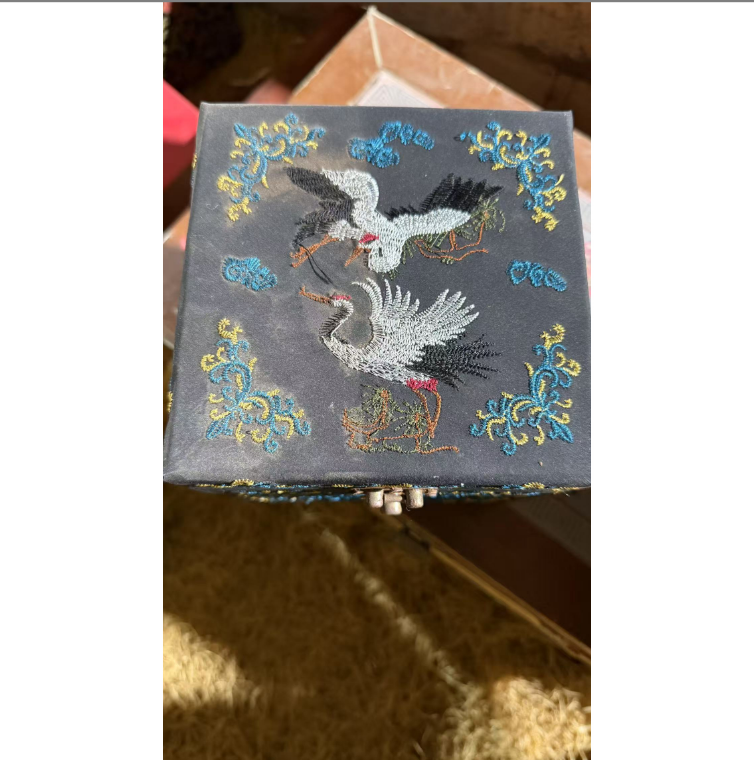 1个开封蓝色双鹤小盒子小型龙摆件链接