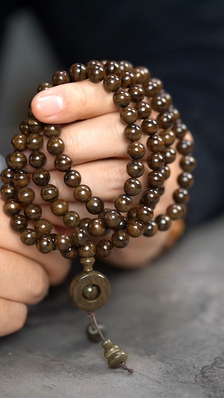 【闪购商品】金丝楠手串/手链960号阴沉水波纹0.8*18圆珠多圈