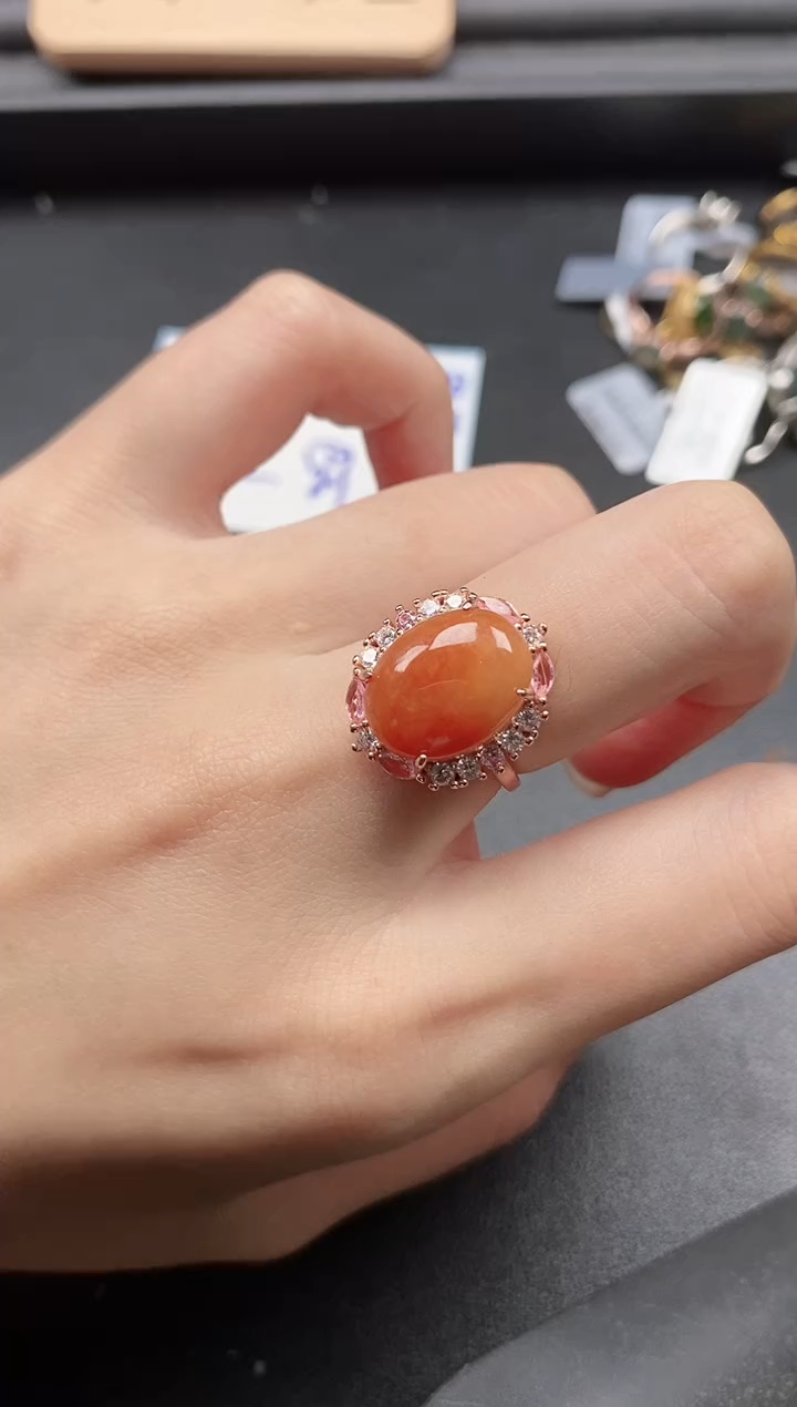 翡翠戒指银S925镶嵌51511