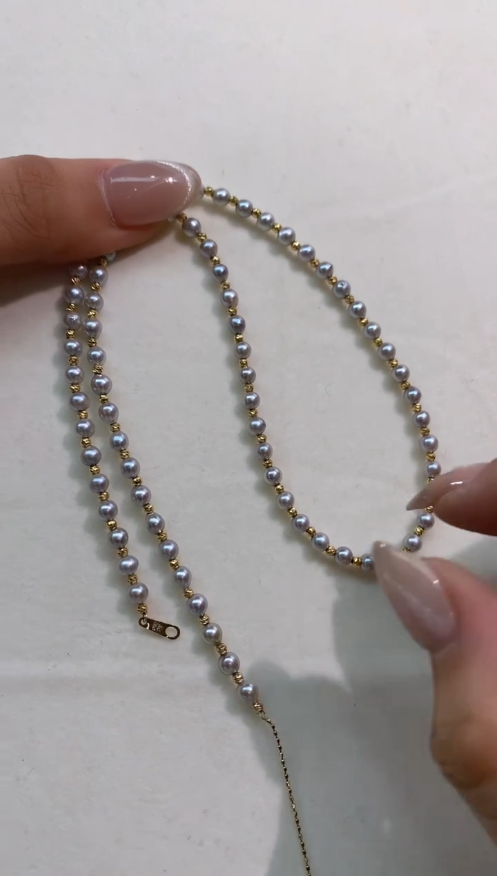 18K金镶嵌项链海水珍珠A428|多样性发货一件|2980
