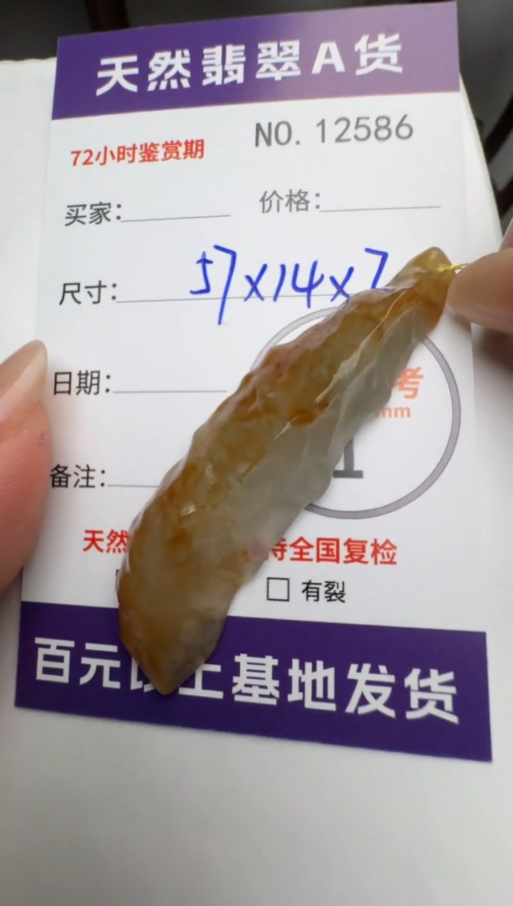 【闪购商品】翡翠颈饰未镶嵌原石12586
