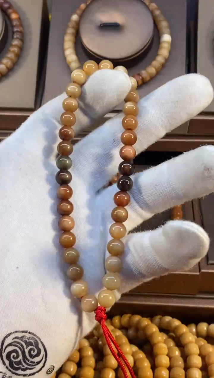 手串龙脊菩提天然龙脊菩提玉化圆珠