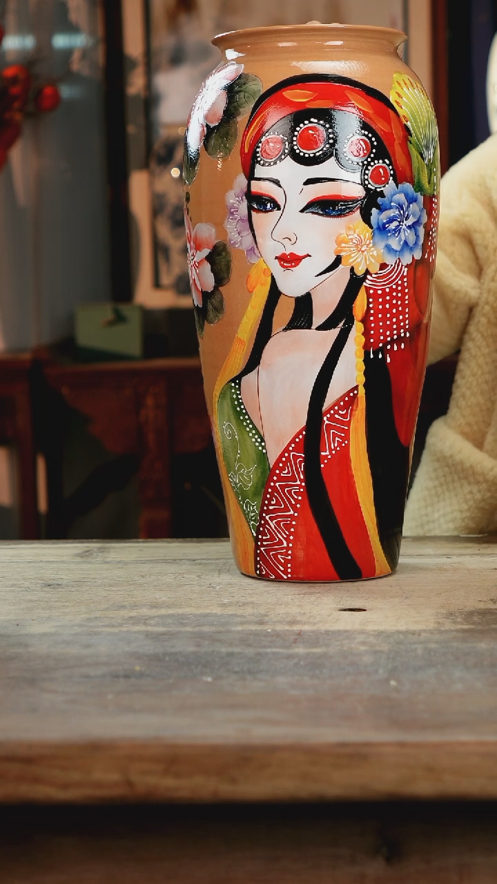 【闪购商品】瓷片景德镇纯手工釉下彩精品花瓶