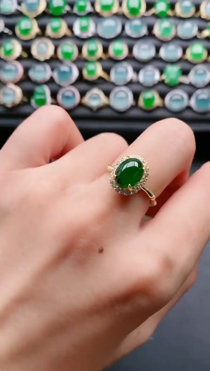 【闪购商品】翡翠戒指银S925镶嵌111111111