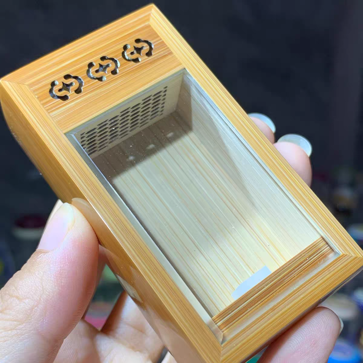 曹自康如意斋竹蛉盒做工一流