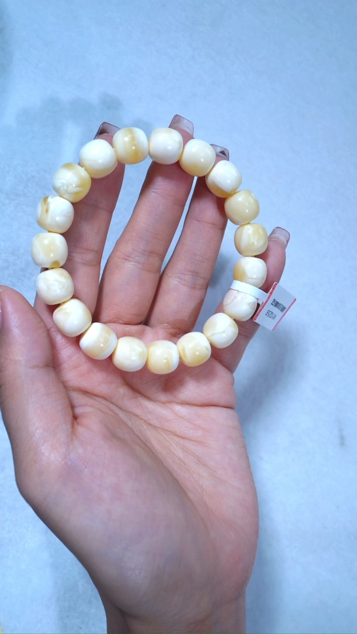 【闪购商品】蜜蜡手链未镶嵌典藏级11mm超高桩瓷白浓蜡溶洞妖花