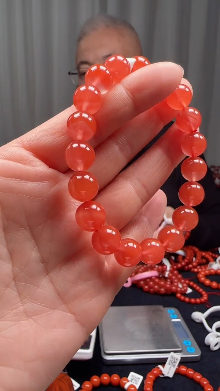 未镶嵌多样性发一件南红玛瑙10mm保山冰红圆珠单圈