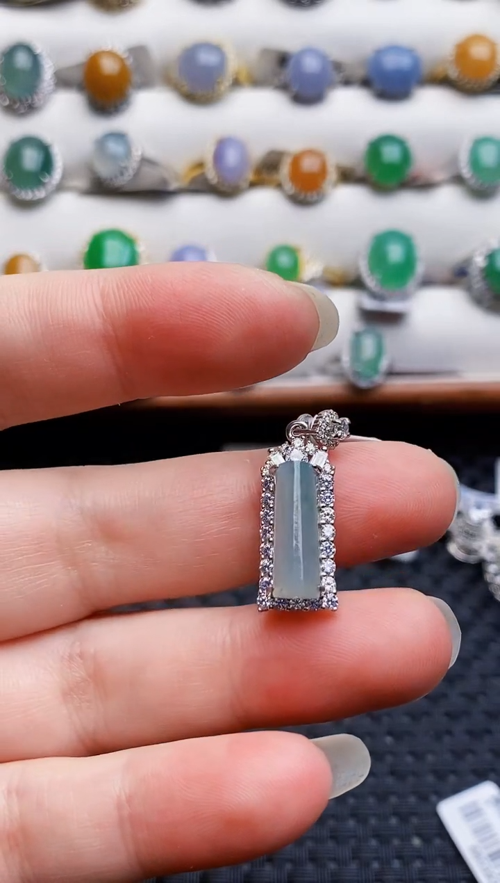 银S925镶嵌戒指翡翠7034