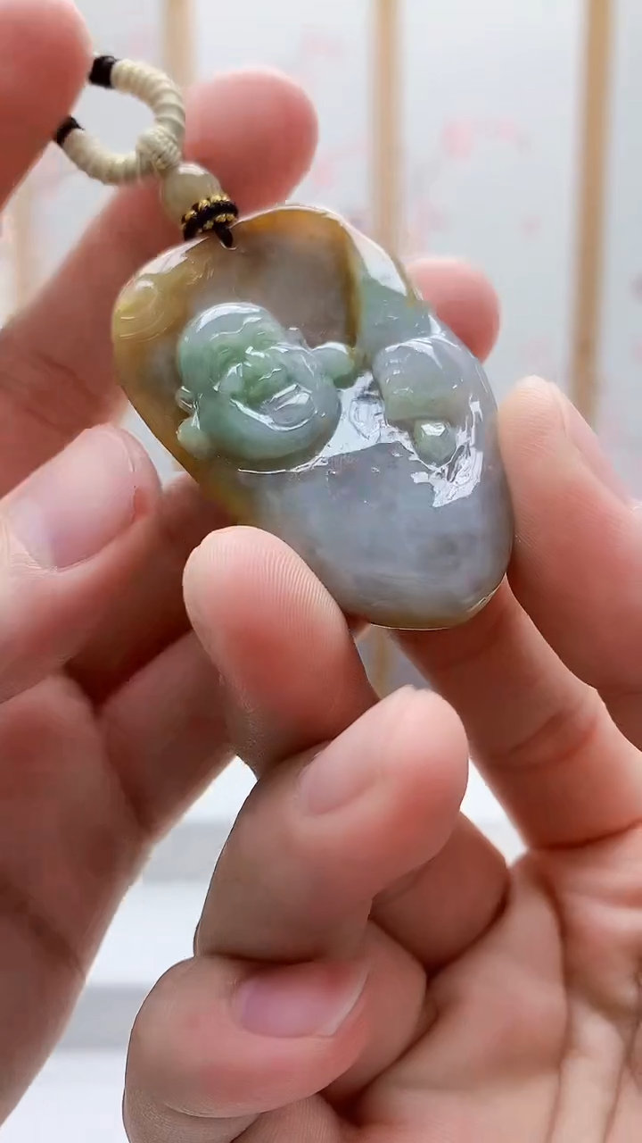 未镶嵌定制翡翠5028bb-毛货挂件40