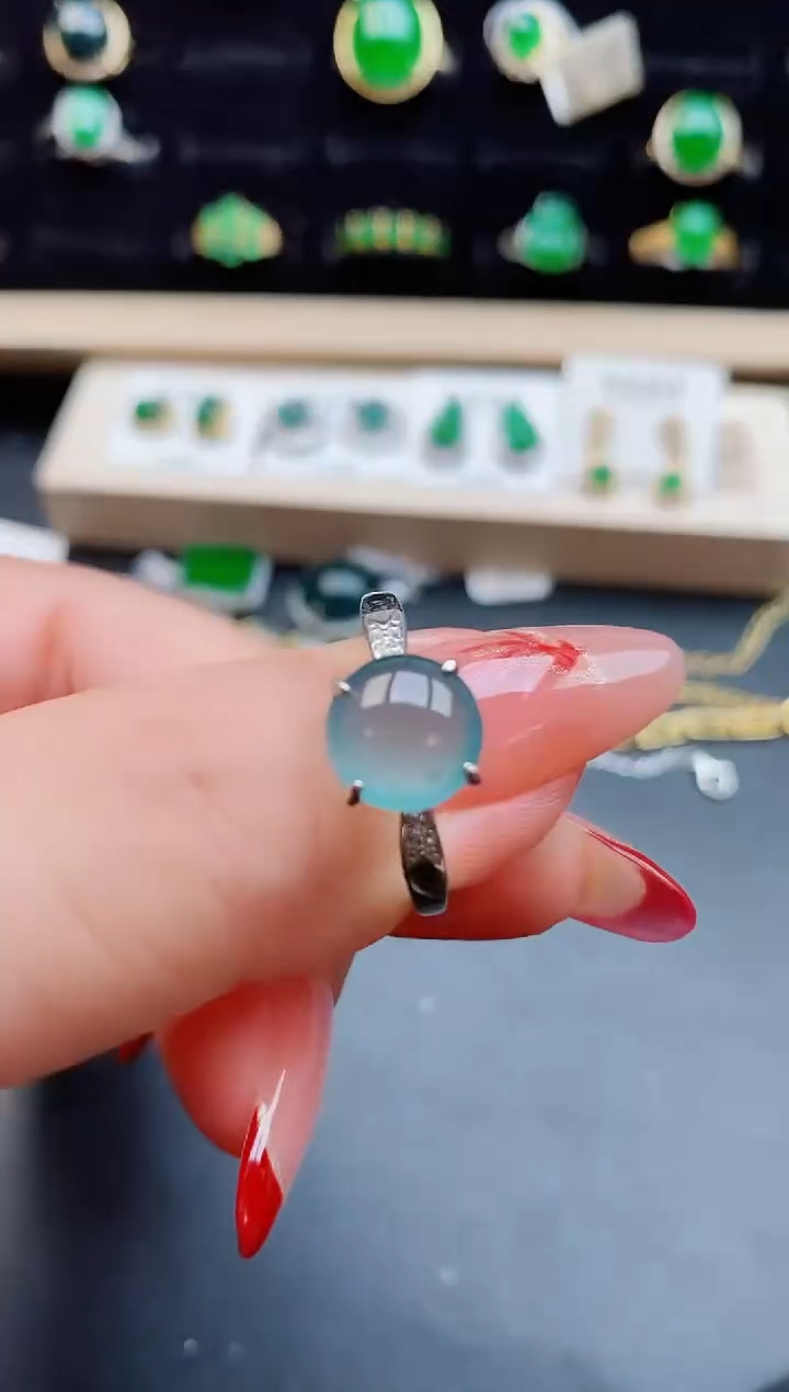 【闪购商品】翡翠戒指银S925镶嵌508055