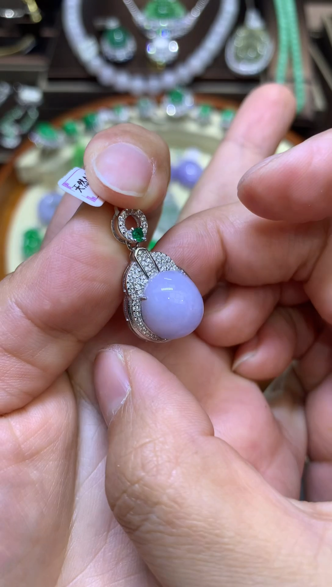 【闪购商品】翡翠颈饰银S925镶嵌111111111