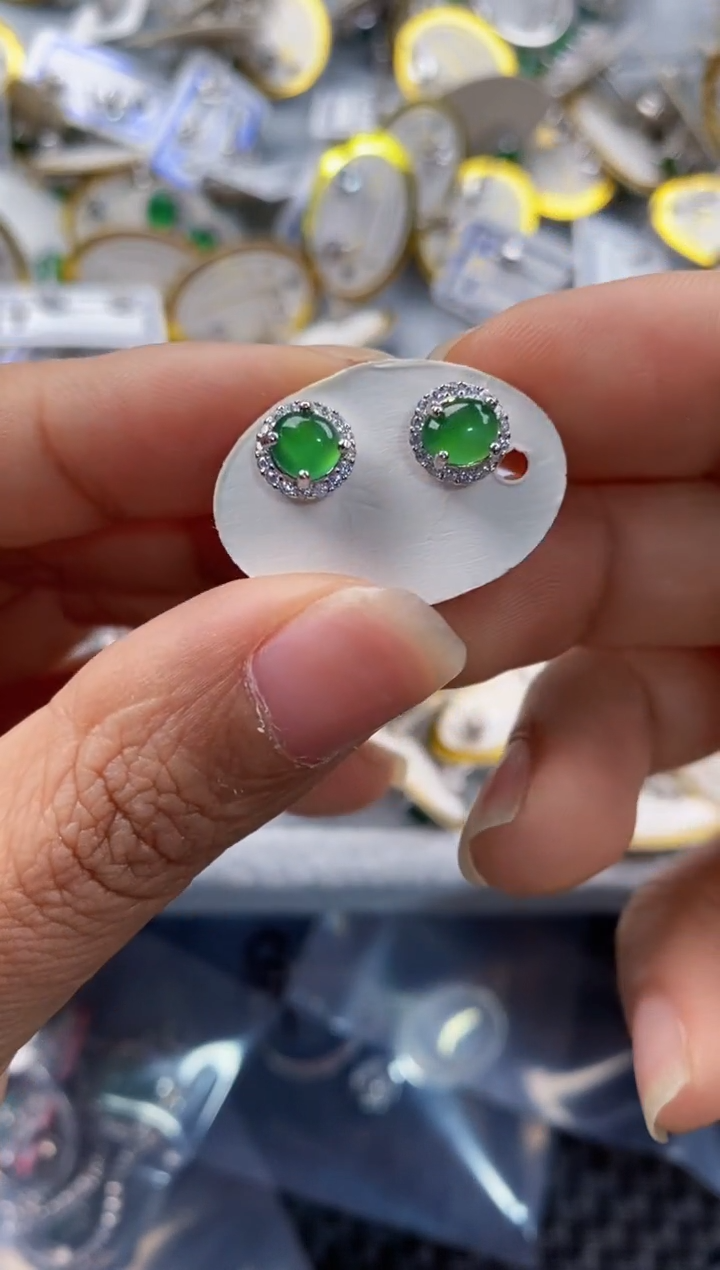 银S925镶嵌戒指翡翠222----3