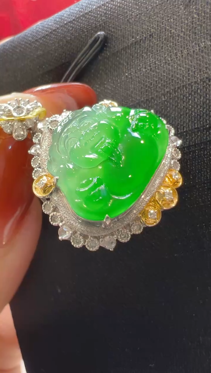 【闪购商品】翡翠吊坠(不含链)18K金镶嵌多样性团购发一件