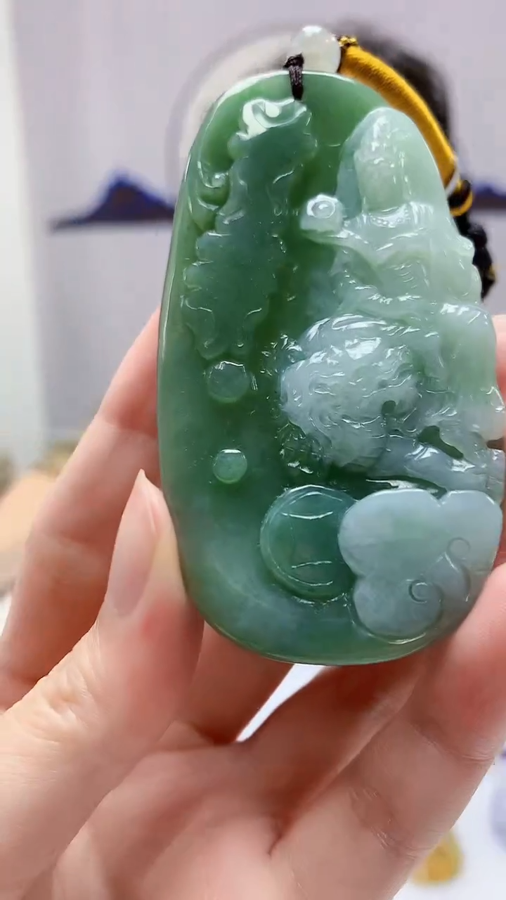 【闪购商品】定制翡翠未镶嵌4688zm-毛货挂件龙139