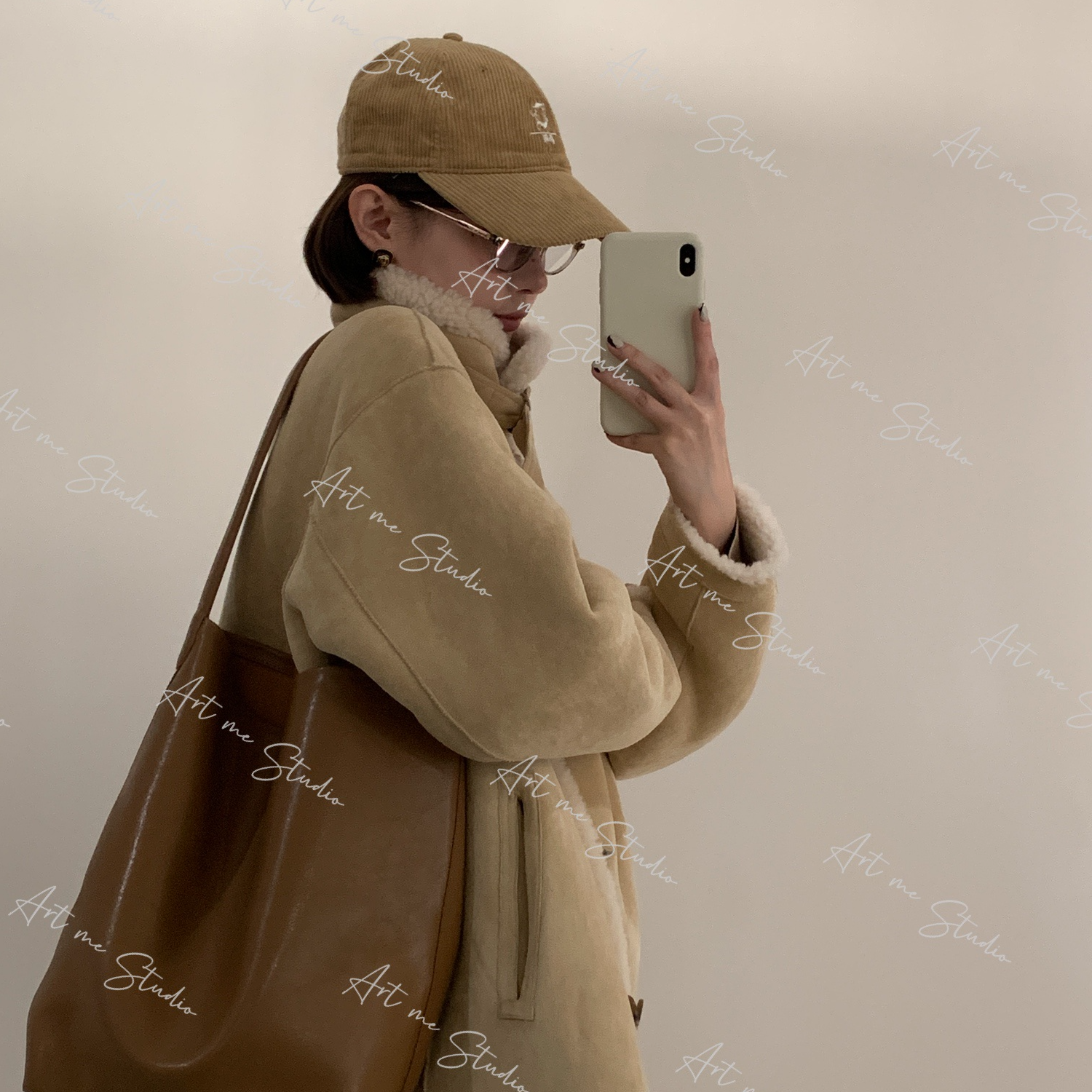 【ART ME】100绵羊毛大被子超保暖立领层次感两面穿外套w24577