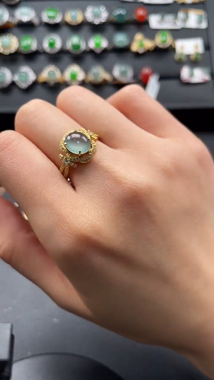 【闪购商品】翡翠戒指银S925镶嵌356346