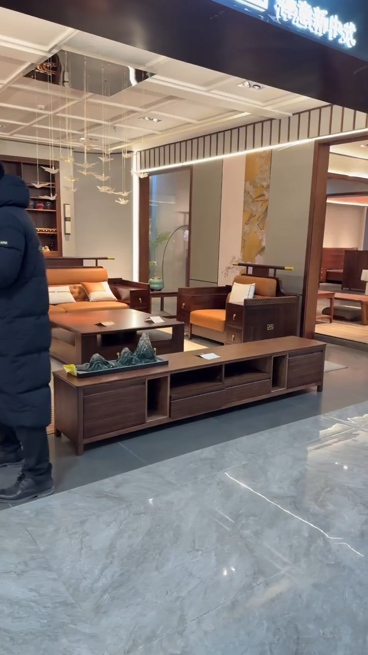 实木（拍下联系客服确认发货时间）纯实木乌金木2.4m电视柜