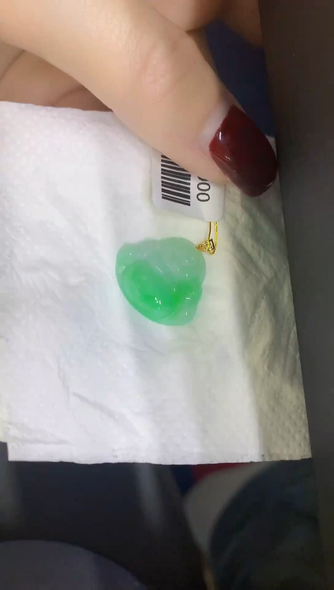 颈饰18K金镶嵌翡翠缅甸天然翡翠A货