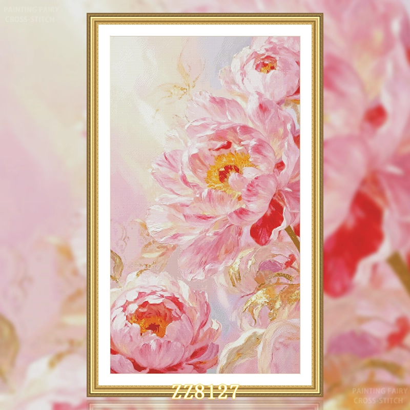 【ZZ8127-摇曳芍药】十字绣2026新款线绣客厅卧室餐厅风景画