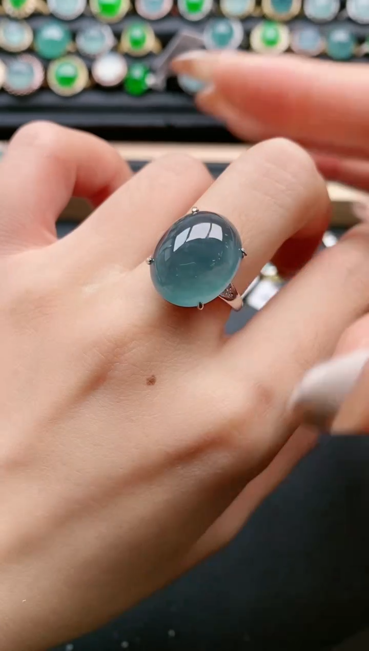 【闪购商品】翡翠戒指银S925镶嵌1111111