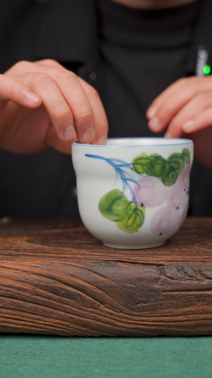 【闪购商品】瓷片54寻一缕瓷香杯釉下手工手绘瓷器