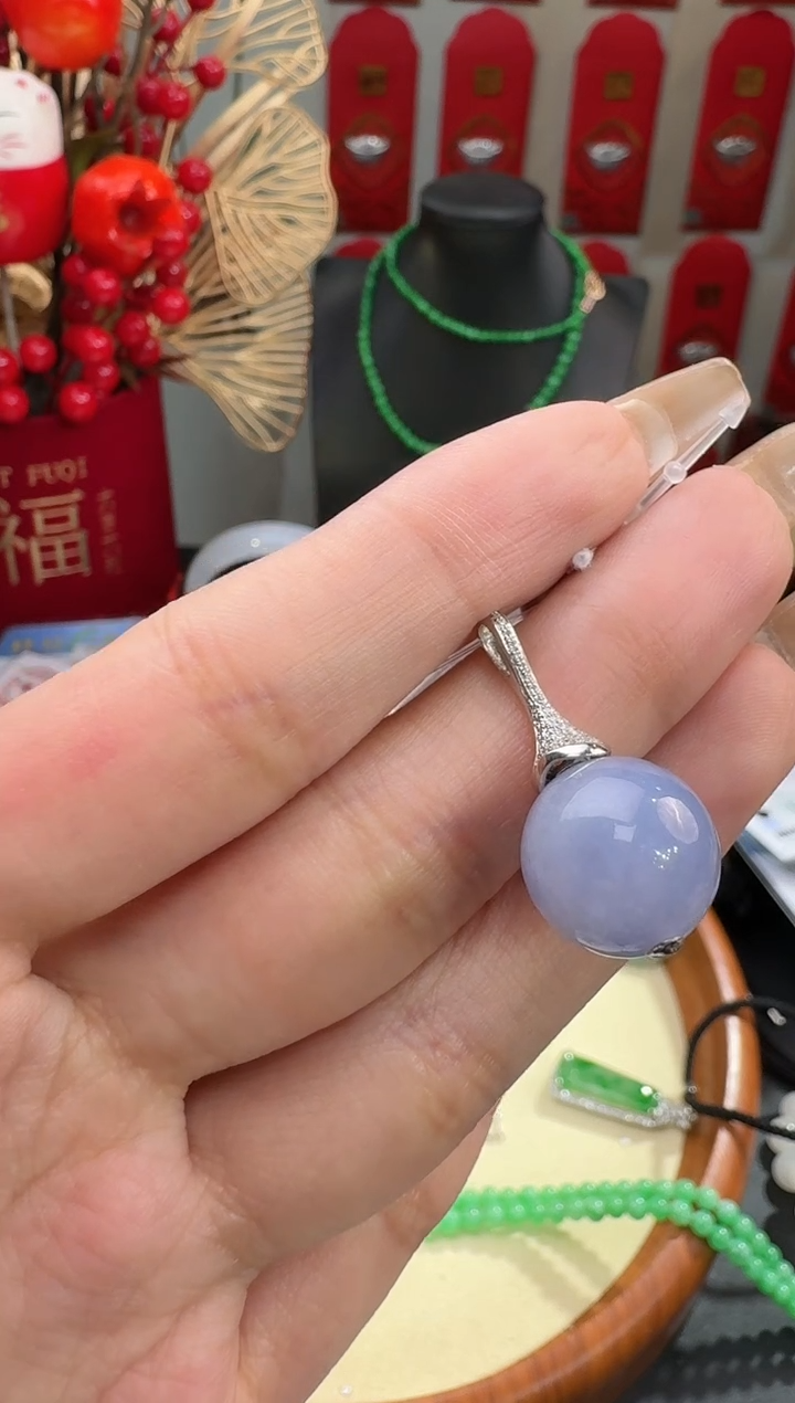 【闪购商品】翡翠颈饰18K金镶嵌挂件