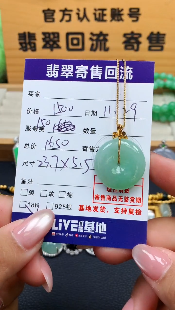 颈饰18K金镶嵌翡翠10151186