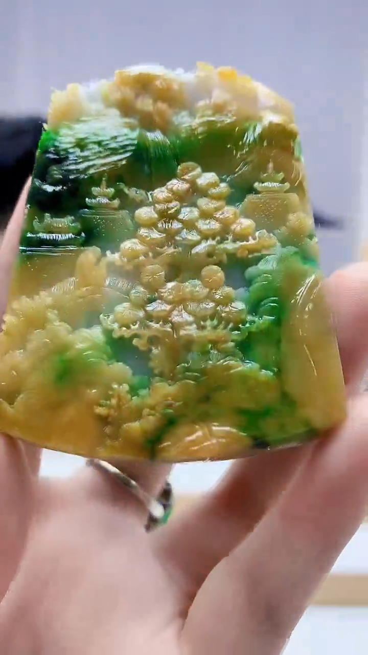 未镶嵌定制翡翠4868DD-毛货挂件74