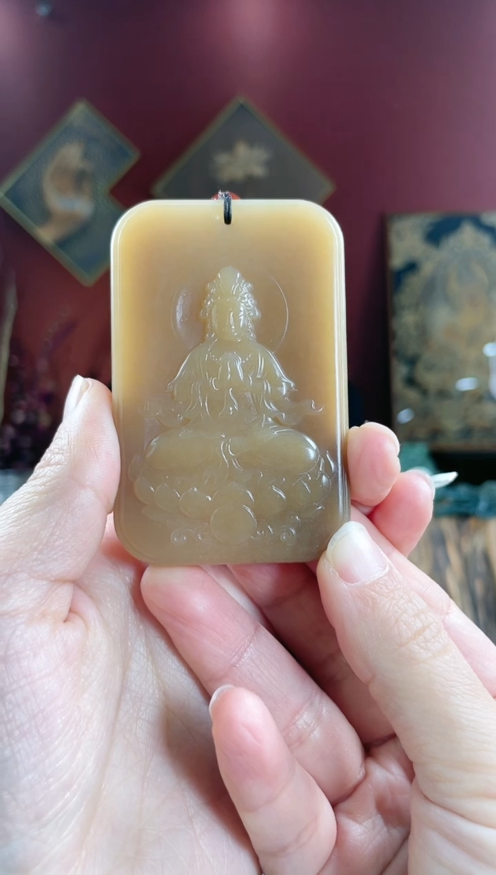 【闪购商品】和田玉颈饰未镶嵌糖料观音牌