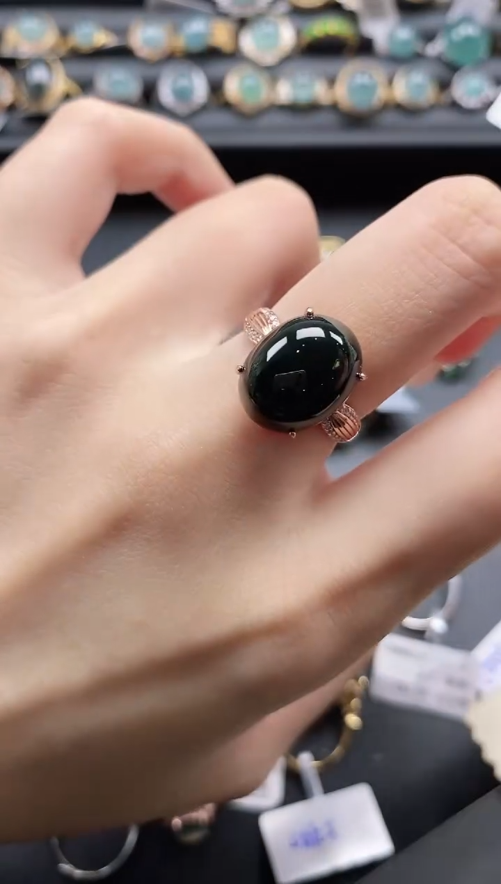 【闪购商品】翡翠戒指银S925镶嵌1111