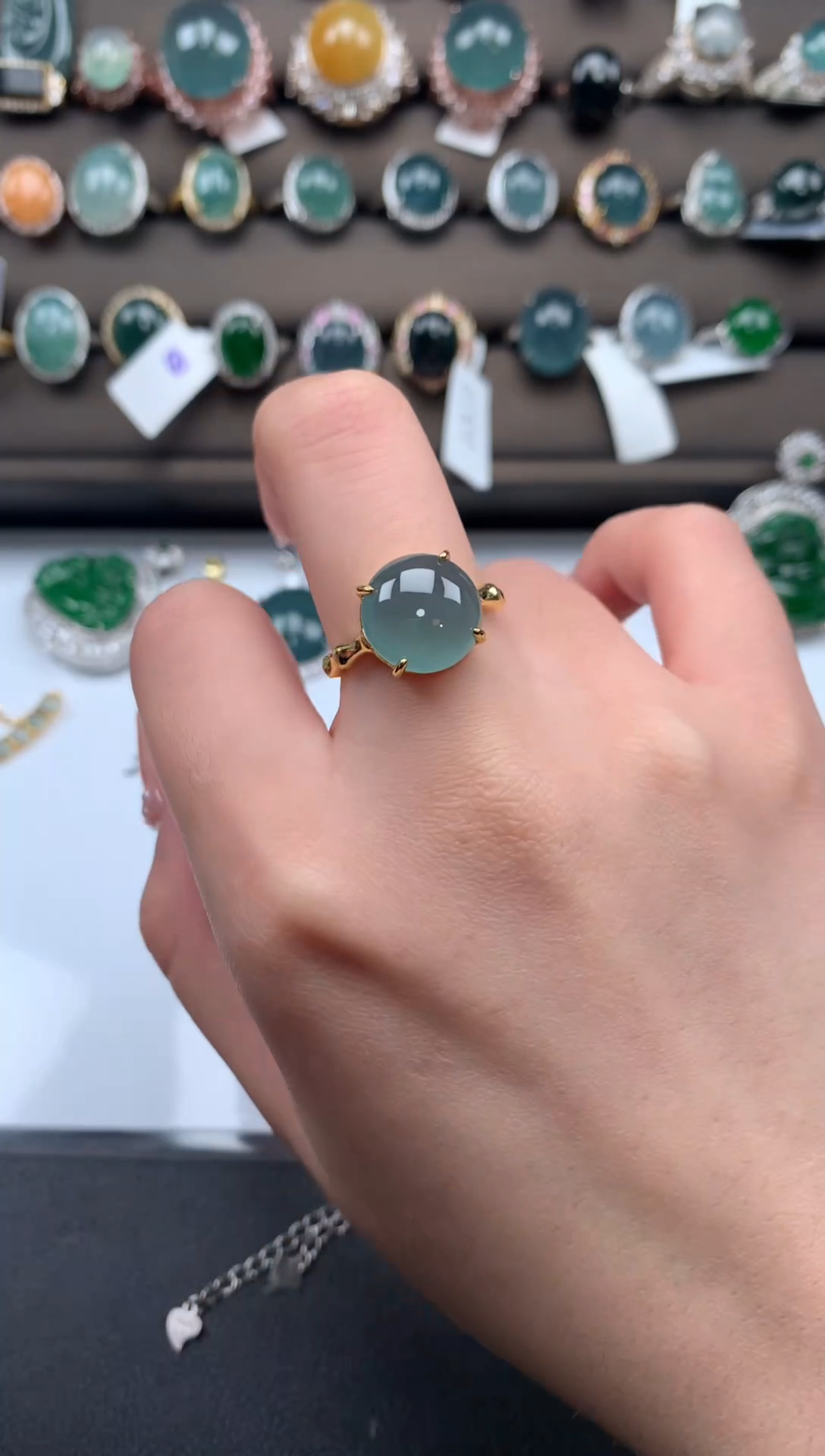 【闪购商品】翡翠戒指银S925镶嵌4214