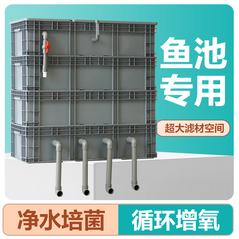 大型鱼池过滤器过滤盒干湿分离室外锦鲤池滴流盒鱼塘景观养殖过滤