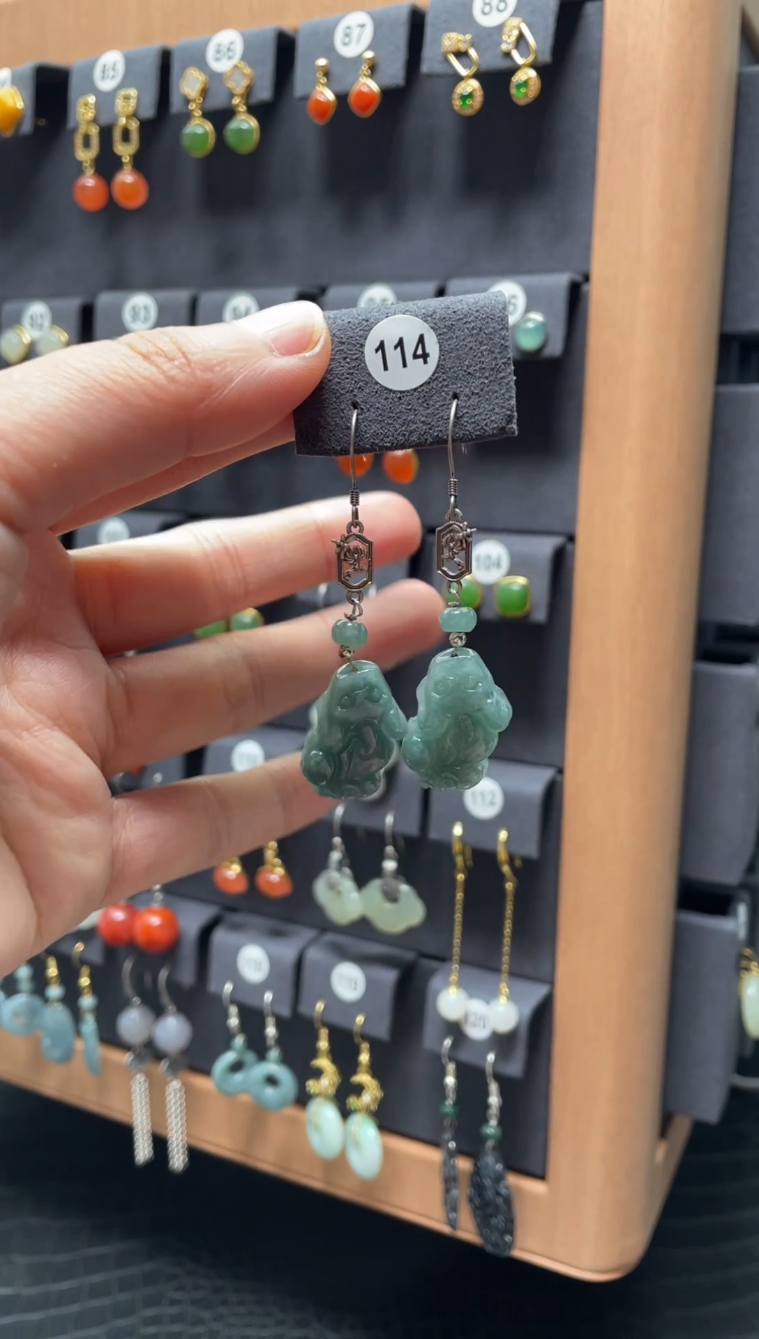 【闪购商品】翡翠耳饰银S925镶嵌0114