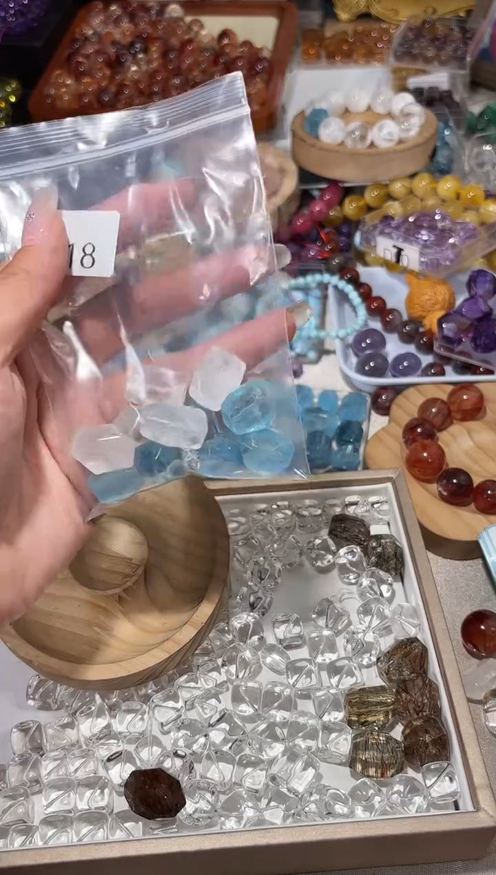 水晶手链未镶嵌齐*G18托帕白幽灵随行手串拍8