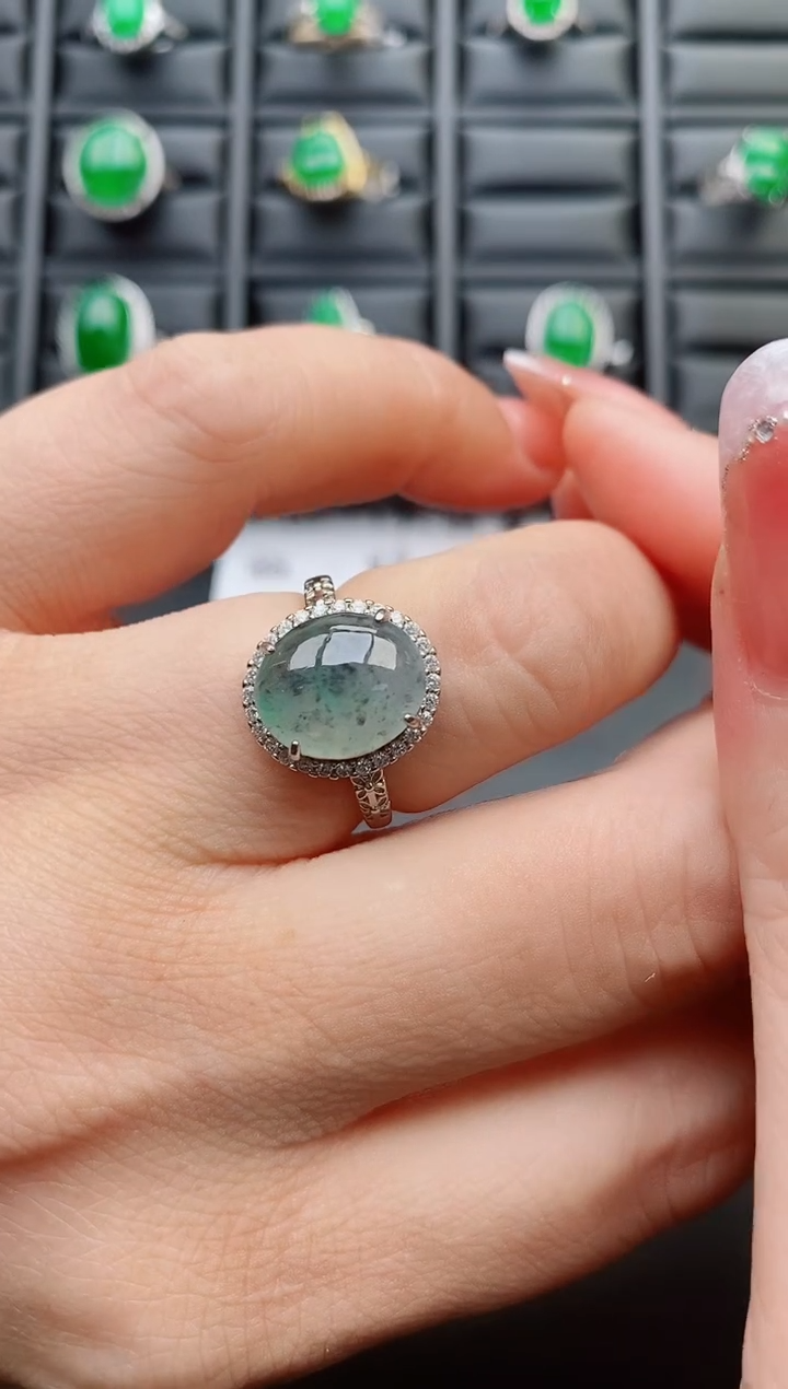 【闪购商品】翡翠戒指银S925镶嵌080850