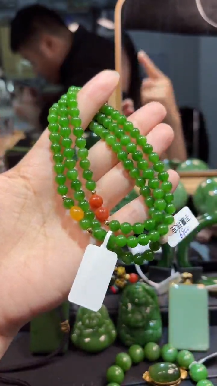 【闪购商品】和田玉（碧玉）18K金镶嵌项链1