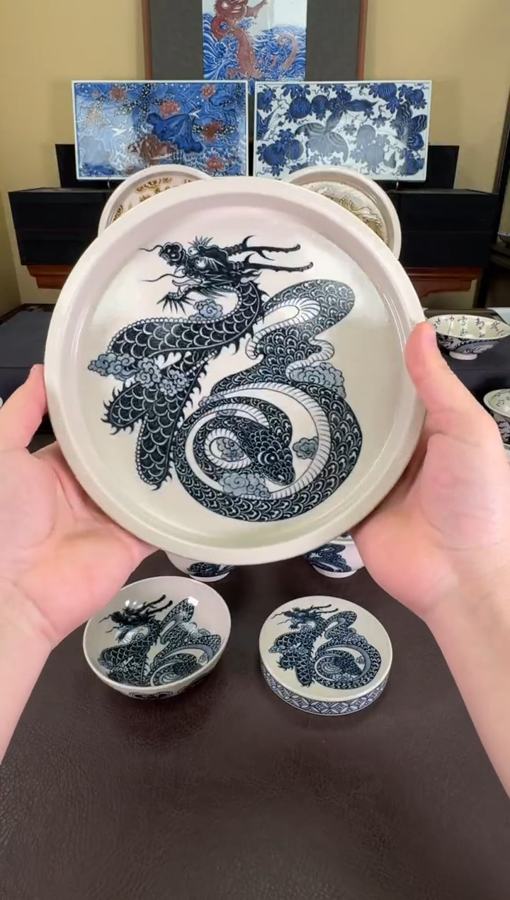 【闪购商品】瓷片二号釉龙蛇纹壶承