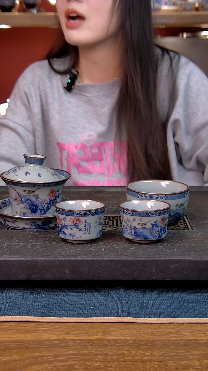 简装家用款4件套 老陶泥开片纹陶瓷茶具